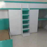 کمد و تخت کودک دو طبقه (کلبه)|تخت و سرویس خواب|مبارکه, |دیوار