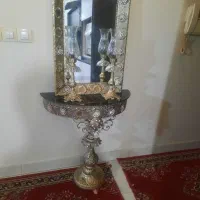 آینه و شمعدون چنس برنج