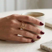 انگشتر طلا 18 عیار زنانه طلای کامک مدل B22 سایز 56