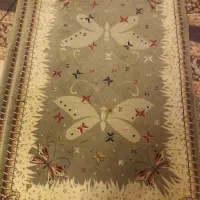 ۲عدد قالیچه ماشینی یکدر یکونیم طرح ونقش پروانه