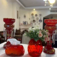 جا دستمال کاغذی و گلدون