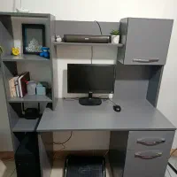 میز کامپیوتر و مطالعه با کشو و قفسه کتاب