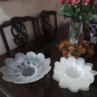 ظرف بزرگ میوه و7عدد بشقاب میوه خوری قدیمی|ظروف سرو و پذیرایی|تهران, سازمان آب|دیوار