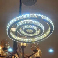 لوستر سه حلقه کریستالی