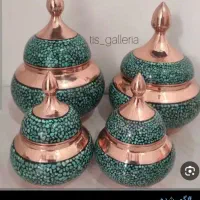 شکلات خوری وقندان مسی فیروزه