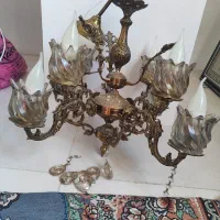 لوستر برنجی ۴شاخه|لوستر و چراغ آویز|بهارستان, |دیوار