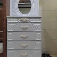 میز آرایش تمام MDF سفید مدل صدفی (ام دی اف)