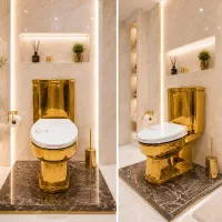 توالت فرنگی لاکچری چینی با لعاب متالیک