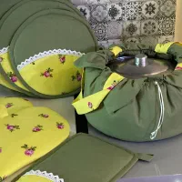دوخت  سرویس اشپز خونه ست جهیزیه عروس|سفره، حوله، دستمال آشپزخانه|ارومیه, |دیوار