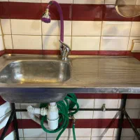 سینک تک قلو با پایه آهنی