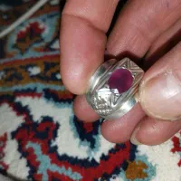 انگشترجواهری یاقوت اصل بارکاب نقره فدیوم.