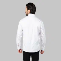پیراهن مردانه آستین بلند ساده سفید Polo