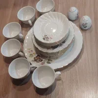 سرویس چای وکیک خوری آنتیک و قدیمی زرین درحد نو