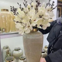 گلدان شیشه ای بهار خط دار نو