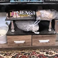 میز تلویزیون شیشه و ام دی آف سالم