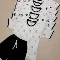 ست تیشرت و شلوارک زنانه نخ پنبه