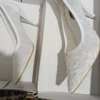 کفش پاشنه دار توری  عروس