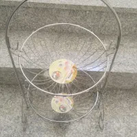 سبد نگه داری پیاز سیب زمینی استیل دو طبقه متحرک