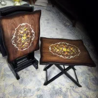 چهار عدد میز عسلی تاشو و کم جا