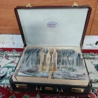سرویس قاشق و چنگال چمدونی 12نفره ،سه طبقه،نو