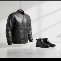 پک کاپشن چرم +نیم بوت مردانه