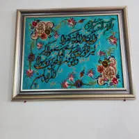 تابلو فرش ابریشم و مرینوس قاطی