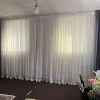 پرده حریر ساده با دوتا والن مخمر نو