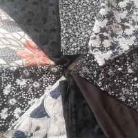 قواره چادر مجلسی فاخر  کرپ ، نخی، حریر گل مخملی