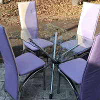 میزناهارخوری چهارنفره استیل|میز و صندلی غذاخوری|کرج, شهرک ویلایی ۳۲ دستگاه|دیوار