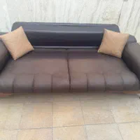 مبل راحتی ۸نفره مکانیزم دار مدل دوناک طرح چرم