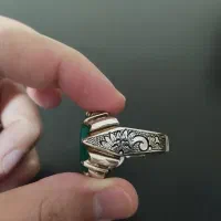 انگشتر دست ساز موزانایت و عقیق سبز|جواهرات|نسیم‌شهر, |دیوار