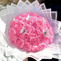 دسته گل آماده روبانی هدیه تولد|گل مصنوعی|قم, امامزاده ابراهیم|دیوار