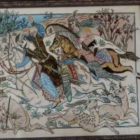 تابلو فرش تمام ابریشم بافت قم