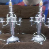 شمعدان تمام برنجی آب نقره