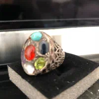 انگشتر ۷ سنگ عقیق اصل