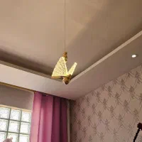 لوستر طرح پروانه رنگ آفتابی