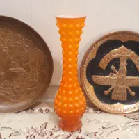 ظروف مسی و گلدان دو پوسته قدیمی