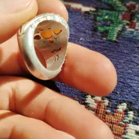 انگشتر باباقوری سرخ شجر زبرجد گارنت خط ضابطی|جواهرات|کرمان, |دیوار