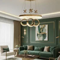 لوستر‌ مدرن‌ وارداتی‌ کد LB0500 مدل سه‌حللقه طلا|لوستر و چراغ آویز|تهران, امام زاده حسن|دیوار