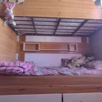 تخت دو طبقه چوبی|تخت و سرویس خواب|اسلامشهر, شهرک قائمیه|دیوار