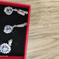 ست گوشواره و پلاک نقره