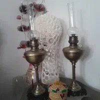 لمپای تمام برنجی قدیمی شیروخورشید شیک ازبهترین نوع