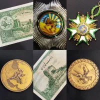 فروشنده و خریدار پول کاغذی سکه مدال قدیمی