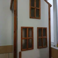 تخت و کمد مدل کلبه سفارشی ساخت چوب طبیعی|تخت و سرویس خواب|شهرکرد, |دیوار
