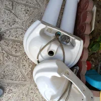 2 عدد روشویی چینی با شیر اهرمی کامل