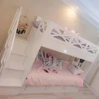 تخت دوطبقه چوبی مدل نیلی نیک