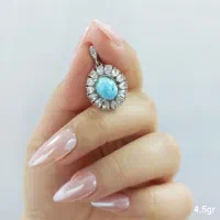 پلاک نقره سنگ فیروزه نیشابوری با ۴۰٪تخفیف ویژه
