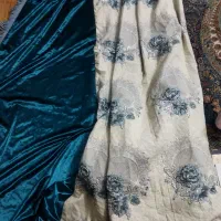 پرده حریر ترک با والن مخمل|پرده، رانر، رومیزی|تهران, بهاران|دیوار