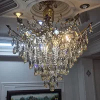 لوستر برنزی ۱۵شعله|لوستر و چراغ آویز|فومن, |دیوار