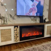 کنسول تلویزیون و شومینه برقی